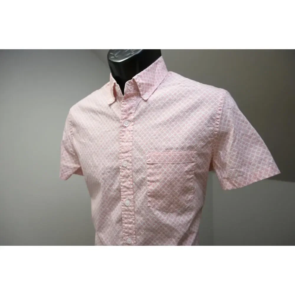 J Crew Flex Wash‎ Dress Shirt Floral Pink Button Up Long Sleeve Mens Sz Small